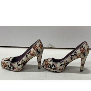 Sergio Rossi Multicolor Floral Print Peep-Toe Heels | Size 38½ (US 7.5)